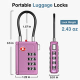 Puroma TSA Approved Luggage Travel Locks with Open Alert Indicator, 4 Digit Combination Resettable Code Zinc Alloy Lock for Suitcase, Backpack, Bag, Toolbox, Locker (2 Pack, Green)