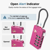 Puroma TSA Approved Luggage Travel Locks with Open Alert Indicator, 4 Digit Combination Resettable Code Zinc Alloy Lock for Suitcase, Backpack, Bag, Toolbox, Locker (2 Pack, Green)