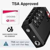 Puroma TSA Locks for Luggage, 2 Pack Luggage Locks TSA Approved 4 - Digit Combination Cable Travel Lock Zinc Alloy for Suitcases, Bags, Toolboxes, Backpacks & Gym Lockers (Black)
