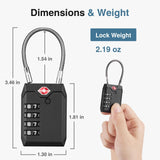 Puroma TSA Locks for Luggage, 2 Pack Luggage Locks TSA Approved 4 - Digit Combination Cable Travel Lock Zinc Alloy for Suitcases, Bags, Toolboxes, Backpacks & Gym Lockers (Black)