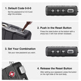 Puroma TSA Locks for Luggage, 4 Pack Cable Lightweight Luggage Locks TSA Approved 4 - Digit Combination Padlock for Suitcases, Bags, Toolboxes, Backpacks & Gym Lockers (Black)