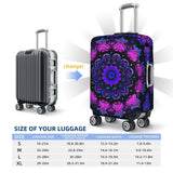 Purple Blue Mandala Tribal Element Suitcase Cover, Protector For Travel Double - Sided Graphic Print Elastic Luggage Cover (For 22 - 24 Inch Luggage)