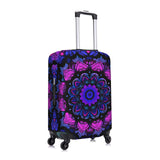 Purple Blue Mandala Tribal Element Suitcase Cover, Protector For Travel Double - Sided Graphic Print Elastic Luggage Cover (For 22 - 24 Inch Luggage)
