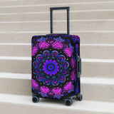 Purple Blue Mandala Tribal Element Suitcase Cover, Protector For Travel Double - Sided Graphic Print Elastic Luggage Cover (For 22 - 24 Inch Luggage)