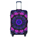 Purple Blue Mandala Tribal Element Suitcase Cover, Protector For Travel Double - Sided Graphic Print Elastic Luggage Cover (For 22 - 24 Inch Luggage)