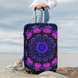 Purple Blue Mandala Tribal Element Suitcase Cover, Protector For Travel Double - Sided Graphic Print Elastic Luggage Cover (For 22 - 24 Inch Luggage)