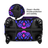 Purple Blue Mandala Tribal Element Suitcase Cover, Protector For Travel Double - Sided Graphic Print Elastic Luggage Cover (For 22 - 24 Inch Luggage)