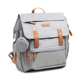 Purple Finch Small Diaper Bag Backpack, Mini Diaper Backpack, Lightweight, Insulated Pockets, Changing Pad, Stroller Straps (Grey, Flap)