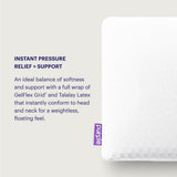Purple Harmony Anywhere Pillow - Travel/On - The - Go, Hex Grid & Talalay Latex Core - No Pressure Support, Stays Cool, Compact & Lightweight for Easy Travel