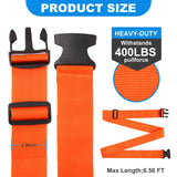 Pwkauka 4 Pack Luggage Straps, Adjustable Travel Suitcase Belt Secure Lock Straps to Prevent Bursting, for Suitcases Briefcase & Travel Bags, Extends Life of Bag, 40'' - 78'' Length (Orange)
