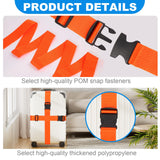 Pwkauka 4 Pack Luggage Straps, Adjustable Travel Suitcase Belt Secure Lock Straps to Prevent Bursting, for Suitcases Briefcase & Travel Bags, Extends Life of Bag, 40'' - 78'' Length (Orange)