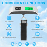 Pwkauka Digital Luggage Scale, 110lb Portable Suitcase Weight Scale for Travel with Backlit LCD, 4 - Unit Switching, Non - Slip, Luggage Scale for Luggage, Backpacks, Packages (Battery Included)