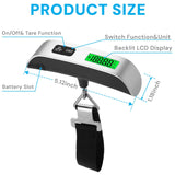 Pwkauka Digital Luggage Scale, 110lb Portable Suitcase Weight Scale for Travel with Backlit LCD, 4 - Unit Switching, Non - Slip, Luggage Scale for Luggage, Backpacks, Packages (Battery Included)