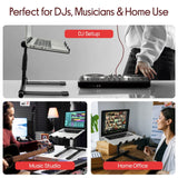 Pyle Portable Folding Laptop Stand - Standing Table with Adjustable Angle, Foldable Height and Four Prong Anti - Slip Tray for iPad, Tablet, DJ Mixer, Workstation, Gaming and Home Use - PLPTS55