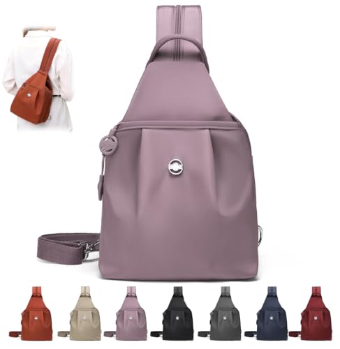 PZAHYAW 3 in 1 Anti Theft Travel Tote Bag, Convertible Capacity Backpack Purse, Lightweight Sling Bag for Women's Commute & Outdoor (Purple)