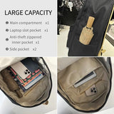 QCXBD Canvas Backpack for Women Rucksack Large Capacity Durable Outdoor Hiking Backpack Travel Gym Laptop Daypack (Black)