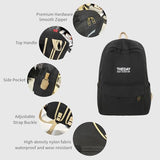 QCXBD Canvas Backpack for Women Rucksack Large Capacity Durable Outdoor Hiking Backpack Travel Gym Laptop Daypack (Black)