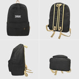 QCXBD Canvas Backpack for Women Rucksack Large Capacity Durable Outdoor Hiking Backpack Travel Gym Laptop Daypack (Black)