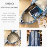 QCXBD Large Travel Backpack for Women Durable Nylon Hiking Backpack Laptop Bookbag Daypack (Blue)