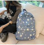 QCXBD Large Travel Backpack for Women Durable Nylon Hiking Backpack Laptop Bookbag Daypack (Blue)