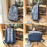 QCXBD Large Travel Backpack for Women Durable Nylon Hiking Backpack Laptop Bookbag Daypack (Blue)