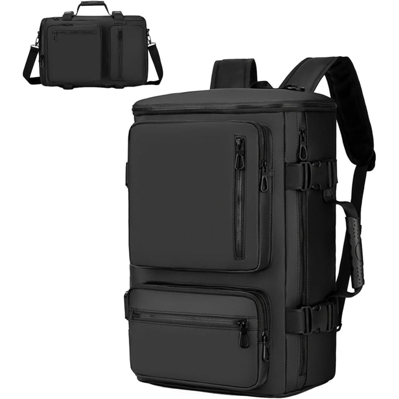 QICBYING Black Backpack - Tactical Backpack, Laptop Backpacks Travel Backpack Carry On Bag Convertible Large Backpack Waterproof Backpacks 17 - inch Business Rucksack for Men
