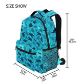 Qilmy Sea Turtle Laptop Backpack Waterproof College Students Bookbags Middle School Bookbag Computer Daypack for Teen Boys Girls