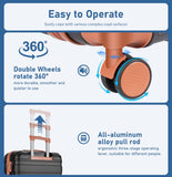 QIMER Carry on Luggage Set, 22x14x9 airline approved 100% PC hardshell, Lightweight TSA Locks Quiet Spinner Wheels Durable Zipper, Travel Luggage for Men Women, Y02 Black (20"/DB/TB) Slightly Small