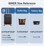 QIMER Carry on Luggage Set, 22x14x9 airline approved 100% PC hardshell, Lightweight TSA Locks Quiet Spinner Wheels Durable Zipper, Travel Luggage for Men Women, Y02 Black (20"/DB/TB) Slightly Small