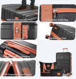 QIMER Carry on Luggage Set, 22x14x9 airline approved 100% PC hardshell, Lightweight TSA Locks Quiet Spinner Wheels Durable Zipper, Travel Luggage for Men Women, Y02 Black (20"/DB/TB) Slightly Small