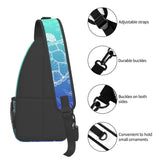 QISENTIS Sea Turtle Sling Bag Crossbody Backpack Sea Turtle in Line Art style Hand Drawn Ocean Animal Sports Travel Hiking Daypack Underwater World Print Chest Shoulder Bag Unisex