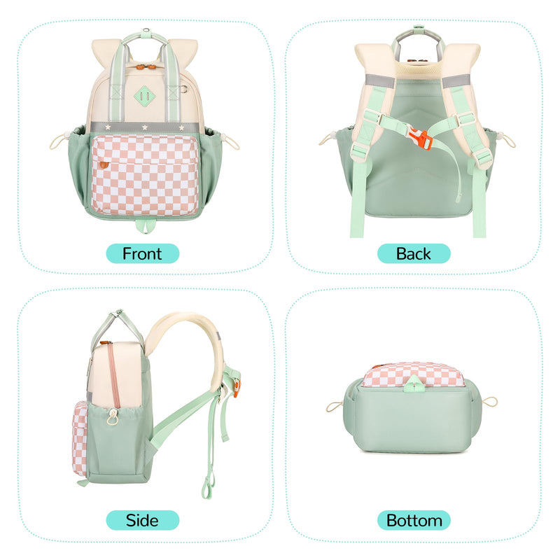 QIXIHU Toddler Backpack for Girls 2 - 4 Mini Diaper Daycare Bag Preschool Kids Bookbag for Kindergarten Elementary School Travel, Checkerboard