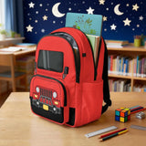 Qnxretky Jeep Backpack for Boys Fashion School Bag Elementary Book Bag for Boys Age 6 - 8 Practicle Daybag Waterproof School Bag with Multi Pocket Birthday Gifts Kindergarten Boy