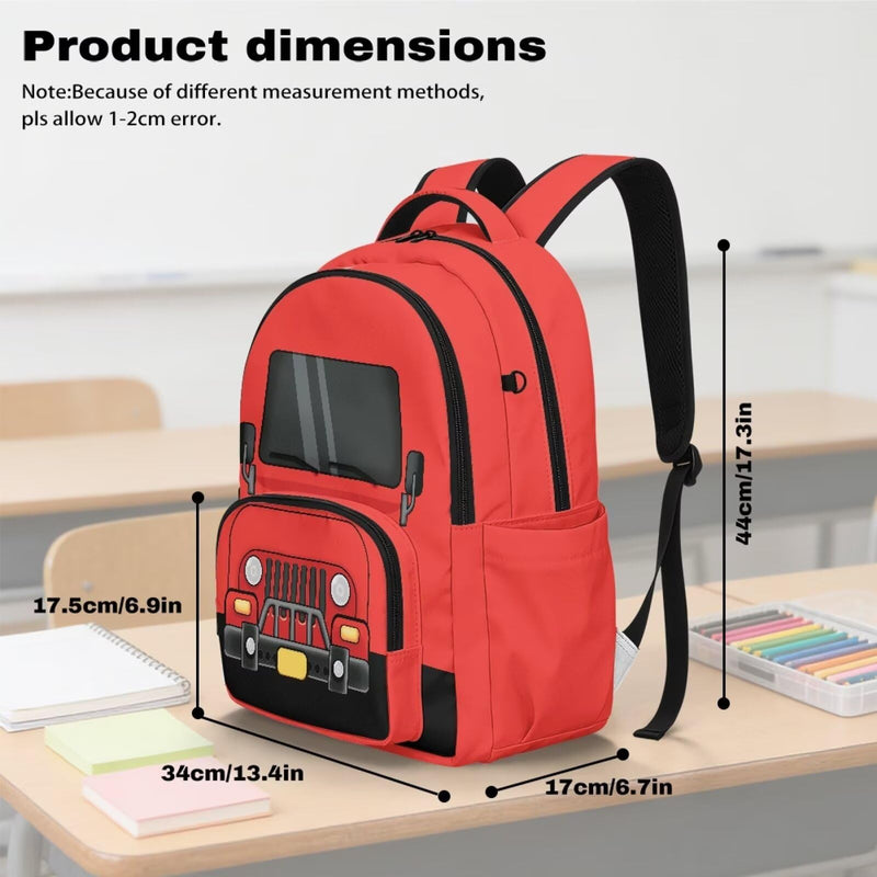 Qnxretky Jeep Backpack for Boys Fashion School Bag Elementary Book Bag for Boys Age 6 - 8 Practicle Daybag Waterproof School Bag with Multi Pocket Birthday Gifts Kindergarten Boy