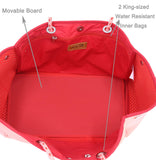 QOGiR Neoprene Multipurpose Beach Bag Tote with Inner Zipper Pocket (Coral, Large)