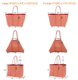 QOGiR Neoprene Multipurpose Beach Bag Tote with Inner Zipper Pocket (Coral, Large)