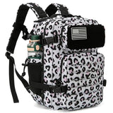 QT&QY 25L Military Tactical Backpacks For men Survival Army Laser cut Molle Daypack small EDC Bug Out Bag Gym Rucksack With Dual Cup Holders medical Rucksack Leopard