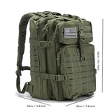 QT&QY 45L Military Tactical Backpacks For Men Camping Hiking Trekking Daypack Bug Out Bag Lage MOLLE 3 Day Assault Pack