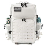 QT&QY White Military Tactical Backpacks For women CCW Army Laser cut Molle Daypack 45L Large 3 Day Bug Out Bag Gym Rucksack With Bottle Holder medical Rucksack