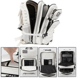 QT&QY White Military Tactical Backpacks For women CCW Army Laser cut Molle Daypack 45L Large 3 Day Bug Out Bag Gym Rucksack With Bottle Holder medical Rucksack