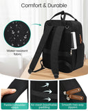 Qualyphant Extra Large Diaper Bag Backpack for Two Kids Twins - Expandable Baby Bag (26 - 36L), Dual Big Compartments - Includes Changing Pad & Stroller Straps, Unisex Black