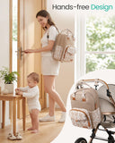 Qualyphant Extra Large Diaper Bag Backpack for Two Kids Twins - Expandable Baby Bag (26 - 36L), Dual Big Compartments - Includes Changing Pad & Stroller Straps, Unisex Black