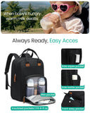 Qualyphant Extra Large Diaper Bag Backpack for Two Kids Twins - Expandable Baby Bag (26 - 36L), Dual Big Compartments - Includes Changing Pad & Stroller Straps, Unisex Black