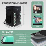Quiksilver 30L Backpack Cooler, 36 Cans, 48-72H Insulated Cooling, Leak Proof, Waterproof IPX7, Heavy-Duty, for Beverage, Drink, Lunch, Outdoor, Beach, Camping, Fishing (Checkered)