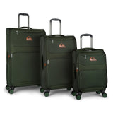 Quiksilver Buxton Suitcases Softside Expandable Luggage with Spinner Wheels, Large 3 - Piece Set (20/26/30) (Green)