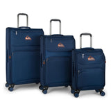 Quiksilver Buxton Suitcases Softside Expandable Luggage with Spinner Wheels, Large 3 - Piece Set (20/26/30) (Navy)