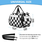 Quteprint Kids Sports Duffel Bag for Boys & Girls - Black Buffalo Plaid 100% Polyester Gym Bag with Separate Shoe Compartment, Adjustable Shoulder Strap, Compact Travel & Workout Gear Bag