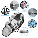 Quteprint Kids Sports Duffel Bag for Boys & Girls - Black White Buffalo Plaid 100% Polyester Gym Bag with Separate Shoe Compartment, Adjustable Shoulder Strap, Compact Travel & Workout Gear Bag