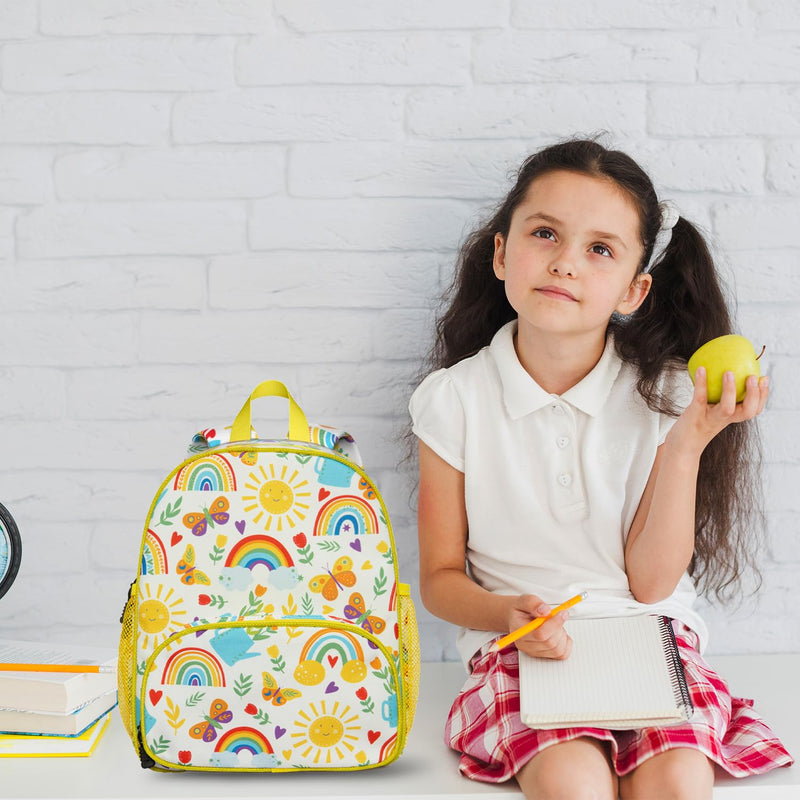 QXWREL Toddler Backpack for Girls 3 - 8: Preschool Kindergarten Backpack - Cute Kids Backpacks for Girls Boys - Sunshine