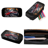 Qznuberone 3pcs Backpack Sets Jeep for Kindergarten,Elementary Middle school Large Capacity Adjustable Shoulder Strap School Bag With Lunch Box Pencil Case